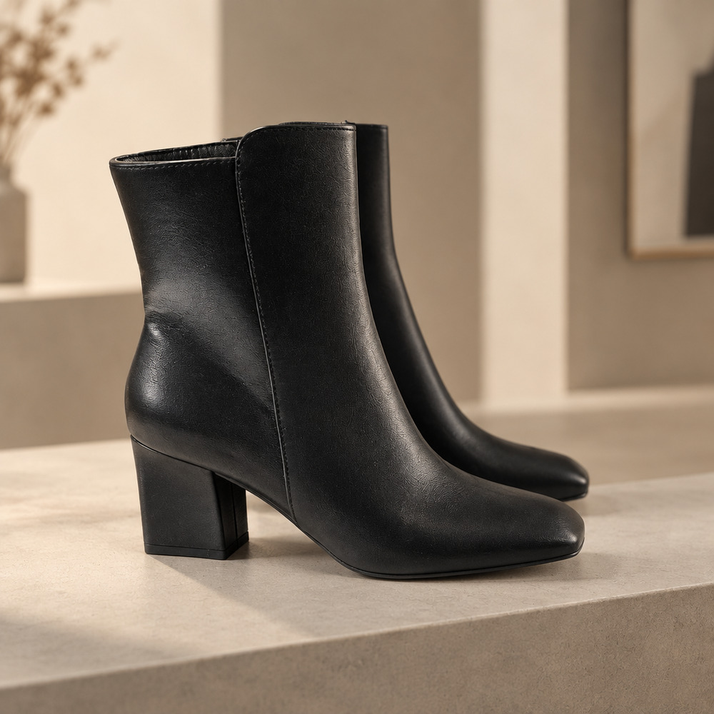 NWOB Patient Leather Block Heel Booties Size 7